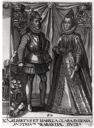 Portrait of Albert, Archduke of Austria (1559-1621) and his wife Isabella Clara Eugenia (1566-1633) Archduchess of Austria, 1613